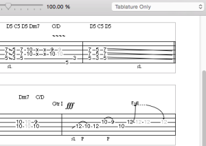 View only the tablature notation