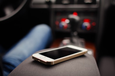 iPhone in car