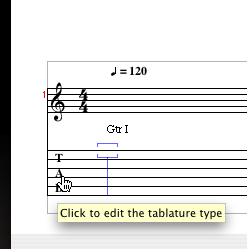 Changing the tablature type